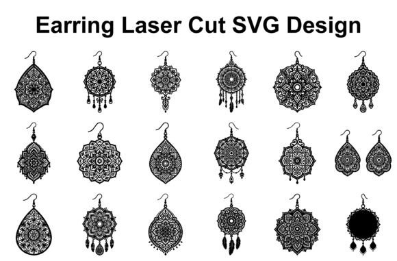 20 Boho Mandala Earring SVG Bundle: Graphics for Crafts