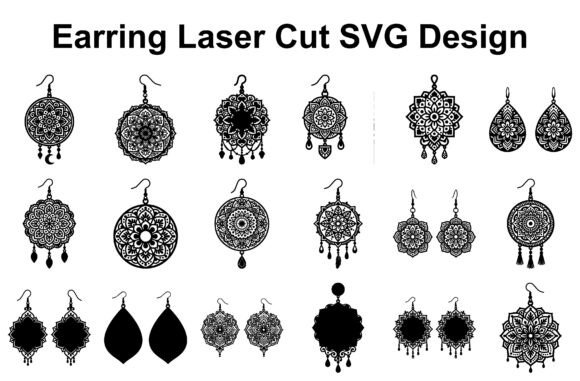 20 Mandala Earring SVG Bundle for Crafts and Graphics