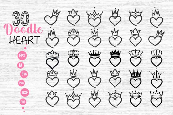 30 Doodle Heart Svg for Graphic Design and Crafts
