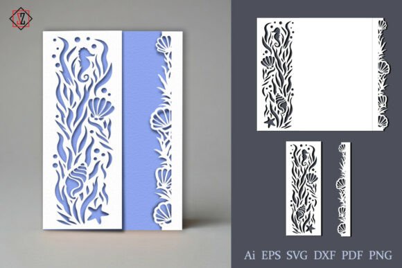 A Panel for a Postcard with a Sea Design