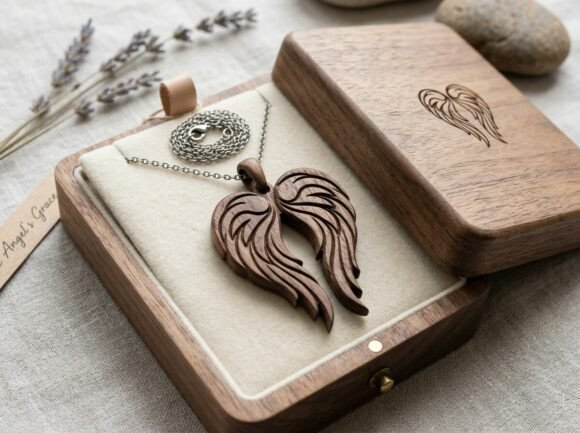 Angel Wings Pendant Laser Cut Design: Graphics for Crafts