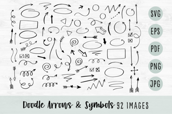 Doodle Arrows and Symbols SVG 1: Graphics for Crafts