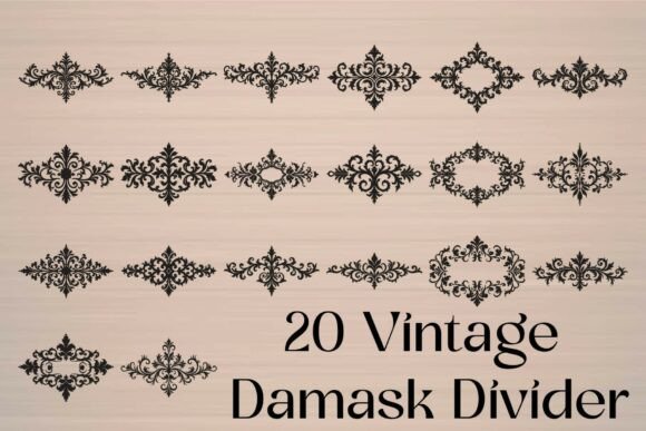 Elegant Damask Ornament: Premium Graphics for Crafts & Editorial Design