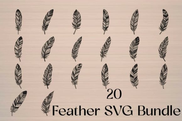 Feather SVG Bundle: Graphics for Crafts & Creative Publishing