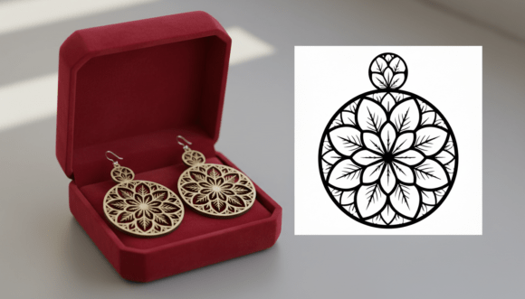 Floral Earring Design for Branding and Crafts