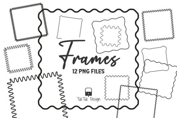 Frame, Square Wavy Border SVG PNG: Decorative Elements for Brand Graphics