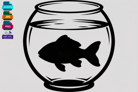 Goldfish Bowl Silhouette SVG