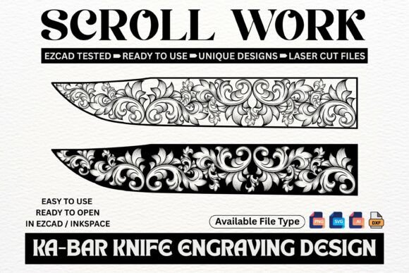 Ka-Bar Knife Scroll Engraving Design