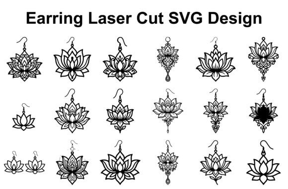 Lotus Earring SVG Bundle: Graphics for Crafts Sellers