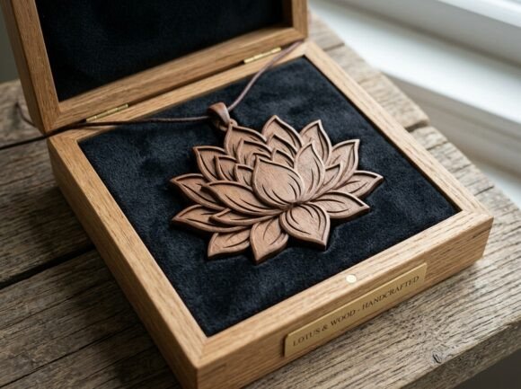 Lotus Flower Pendant Laser Cut Design for Crafts & Graphics