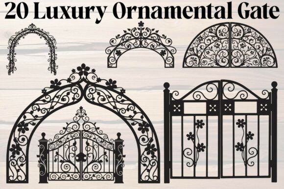 Luxury Ornamental Gate Graphics for Crafts