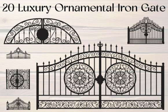 Luxury Ornamental Iron Gate Graphics for Crafts