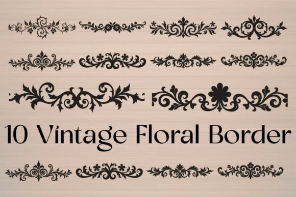 Ornate Damask Divider Graphics for Crafts