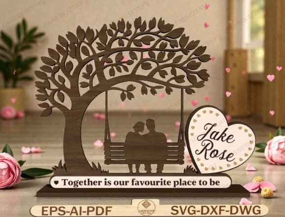 Personalized Couple Swing Tree Laser Cut