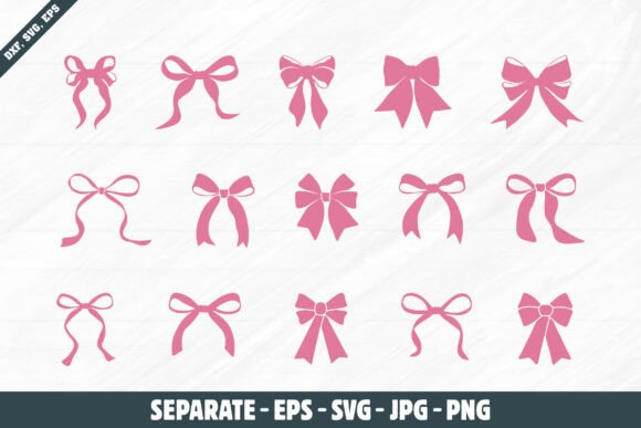 Pink Bow SVG Graphics for Crafts
