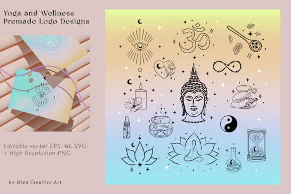 Premade Yoga and Wellness Logo Designs: Graphics & Logos