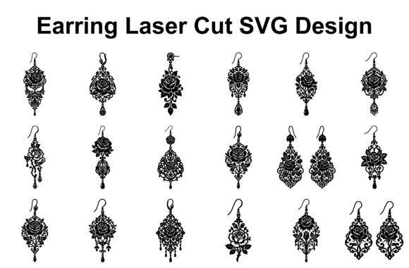 Rose Earring SVG Bundle