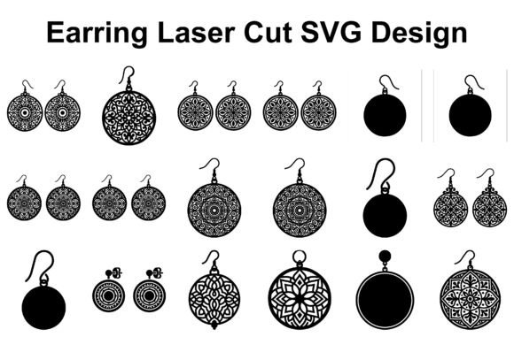 Round Earring SVG Bundle 20: Laser Engraving Graphics