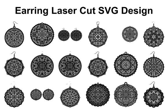 Round Mandala Earring SVG Bundle