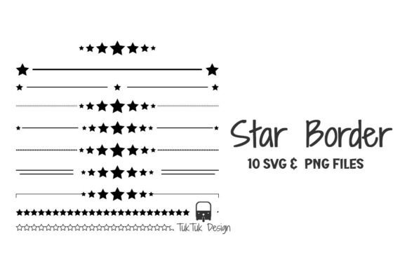 Star Border Divider SVG PNG Bundle