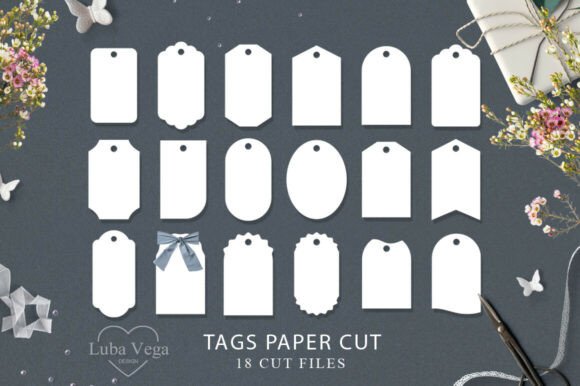 Tags Svg Paper Cut Template Graphics for Crafts