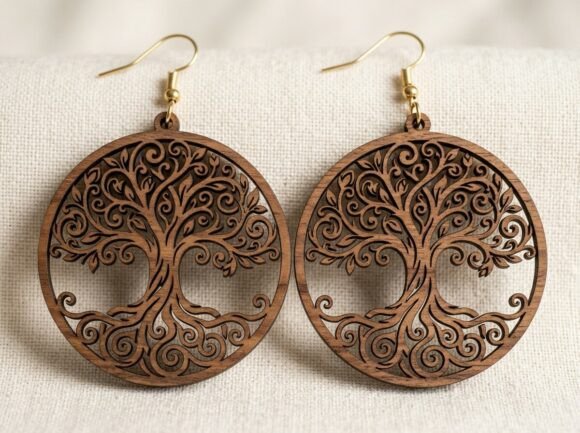 Tree of Life Earring Laser Cut Design: Graphics for Crafts