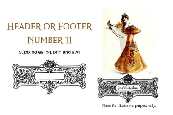 Vintage Decorative Header or Footer 11: Graphics for Crafts & Branding